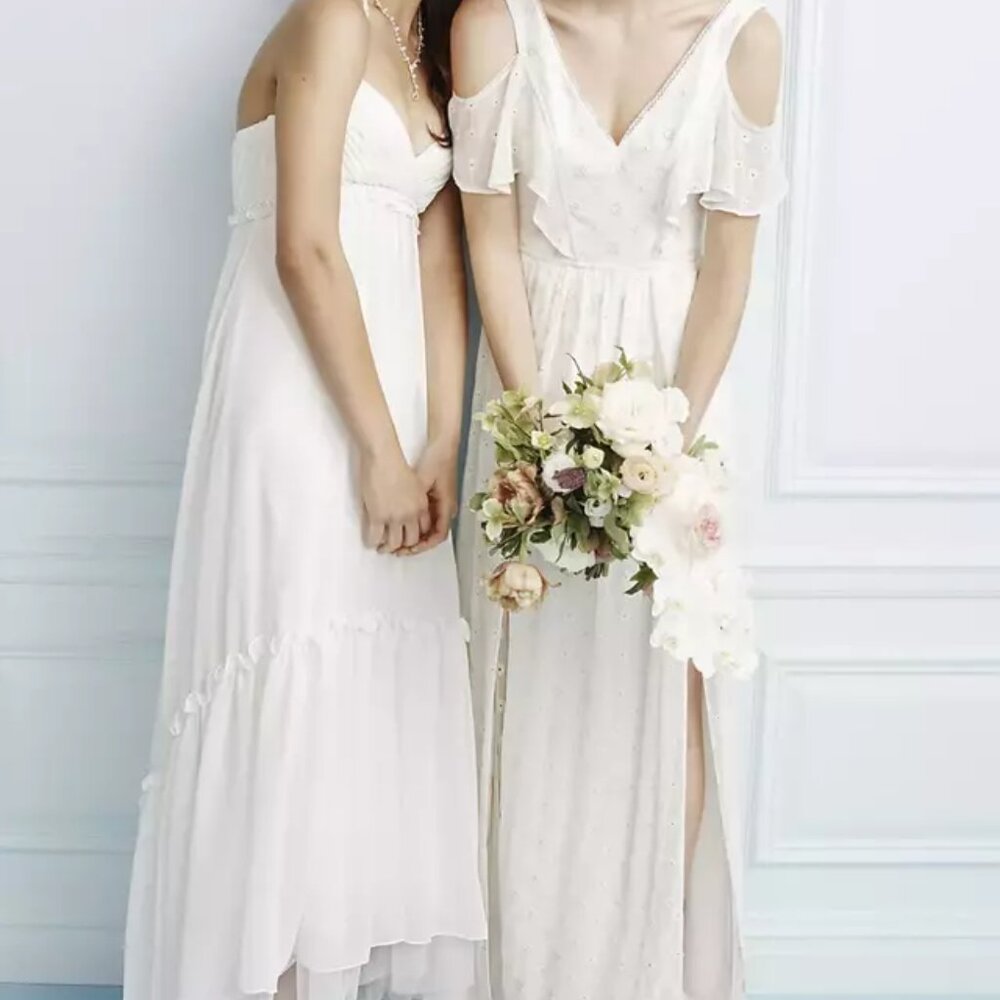 DB Studio Davids Bridal NWT ivory chiffon eyelet … - image 1